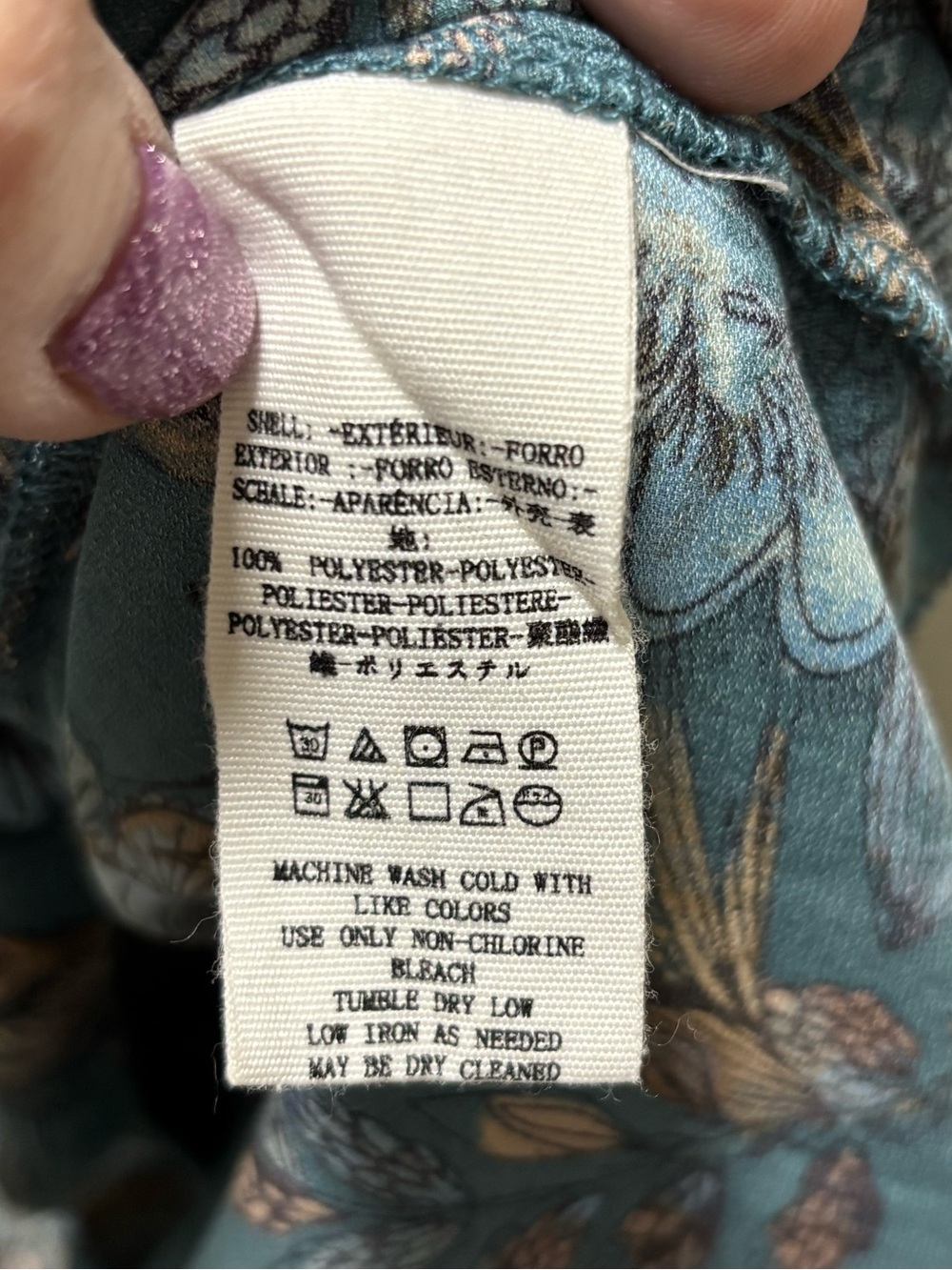 Free People Purple Haze Tunic Top Small Teal Hummingbird Tiered Fairycore Boho - Picture 8 of 8